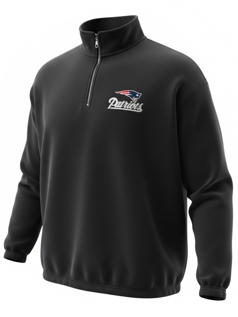 Patriots Quarter-Zip Fleece Pullover - Black